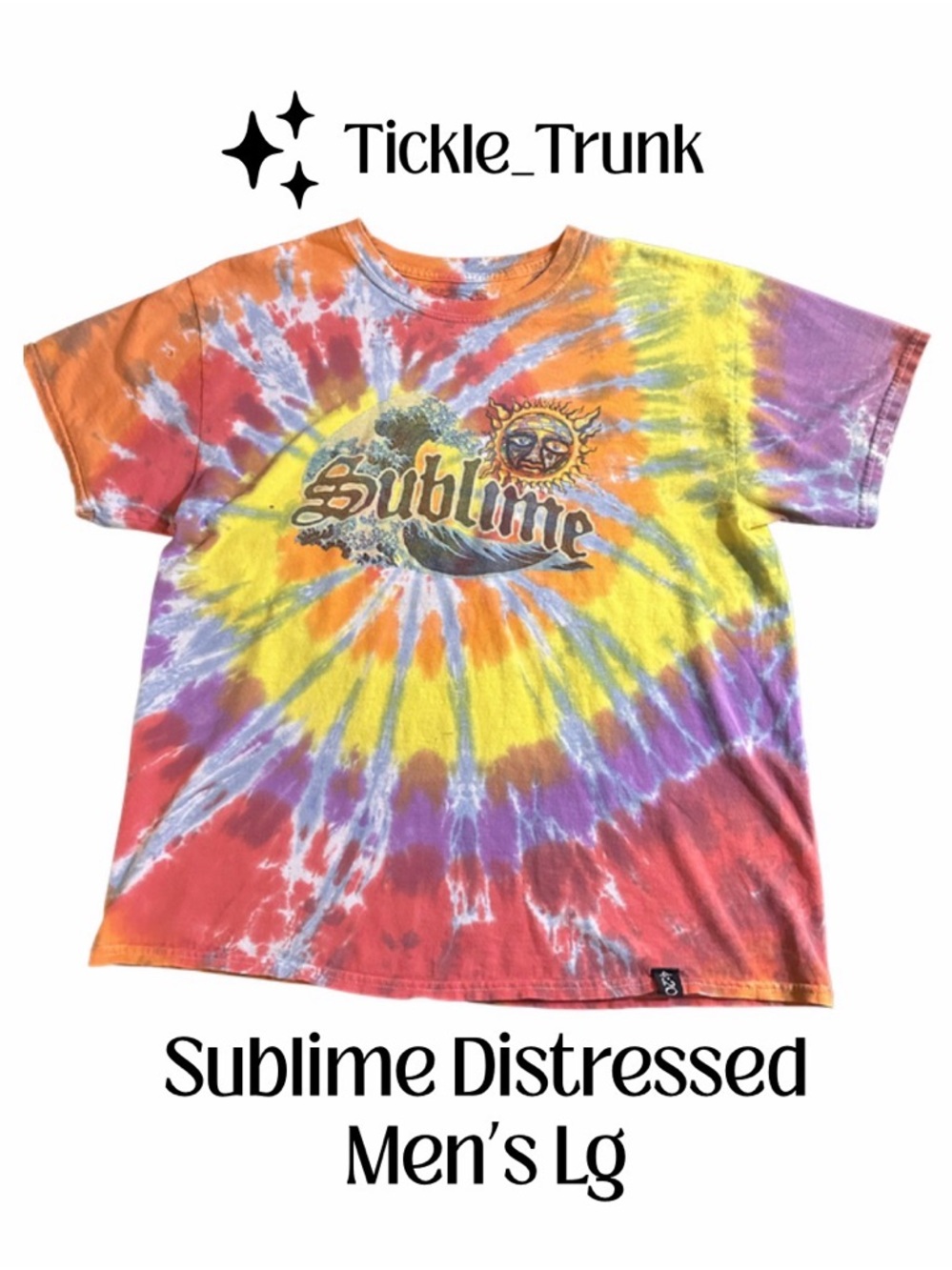 Sublime Large Tie-Dye Distressed with pinholes T-Shirt